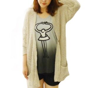 KEITH HARDING Tank Ballerina Ombré Dip Dye Oversized - Grey